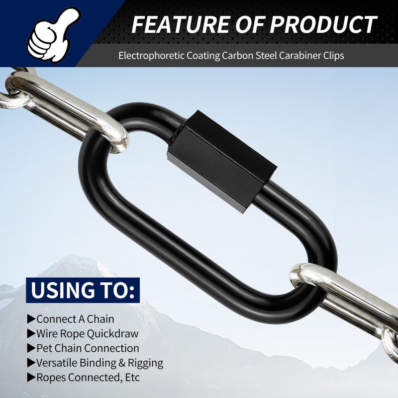 Fetoatar 3" Chain Quick Links, 4 Pcs 5/16" Marine Grade Screw Chain Links, Large Opening Chain Connector Chain Coupler, 1600 Lbs Capacity - Image 5